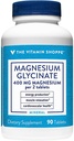 Vitamiini shoppe magnesium Glycinate 400MG - Tukee energian tuotantoa, edistää lihasten rentoutumista, ja parantaa sydämen terveyttä yleistä hyvinvointia (90 tablettia)