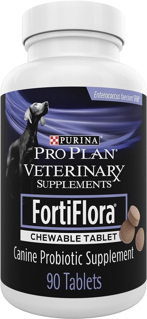 Purina Pro Plan Veterinary suplementaris FortiFlira Chewable Dog Probiotics suplementaris tetes 90 ct. Canister