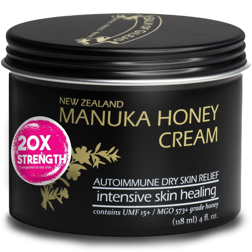 BALM OF GILEAD Manuka Eczema Honey Cream - Moisturizer for Sensitive Skin, Eczema, Psoriasis eta Dermatitis - Manuka Honey Ointment, Grassfed Tallow