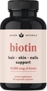 Vitaminas do cabelo - Biotina 10000 mcg con vitamina A, E, C, D & Adaptogens para soportar cabelo, pel e unhas - Suplemento de biotina para a saúde e crecemento | Vegan, Non-GMO, Gluten gratis | 60 cápsulas e 30 servizos