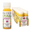 Elixir Shots, Vitality Immunity Wellness Shot met 100% biologische ingrediënten, Cold-Pressed Red Hawaïan Turmeric, Peruaanse gember, ananas en zwarte peper, Geen suiker of kunstmatige additieven, 12 Pack