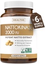 Healths Harmony Nattokinase 2000 FU (Non-GMO) Powerful Nattokinase Supplement Made from Naturally Fermented Soybeans - (6 Month Supply) 180 Vegan Natto Capsules