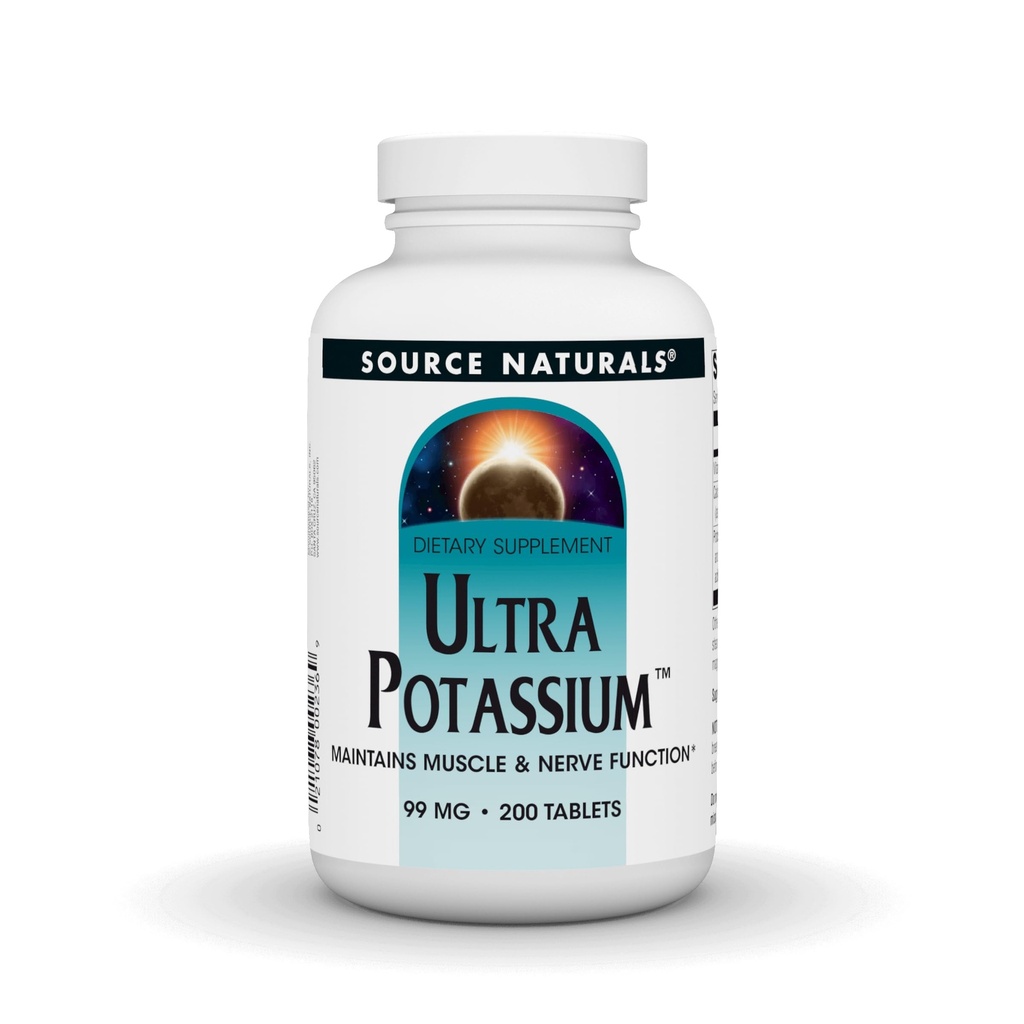 Source Naturals Ultra Potassium, Maintains Muscle & Nerve Function* - Dietary Supplement - 99 mg - 200 Tablets