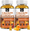 1200 mg Calcium Gummies with Vitamin D3, K2, B12 & B6 - Plant Complex Calcium Magnesium Suplemen dengan Glycinate, Potasium, Sea Moss, Ashwagandha Root for Bone & Teeth Strength, Muscle & Immune2 Pack