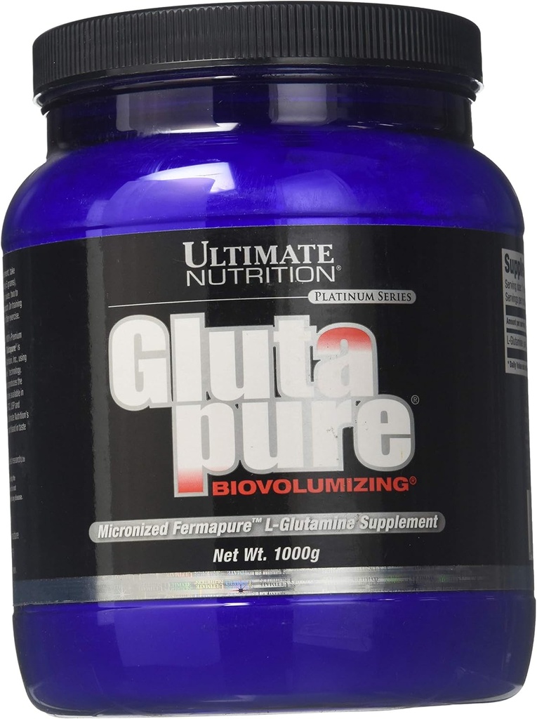 Ultimate Nutrition Gluta Pure Biovolunizing Micronized Fermapure L-Glutamine, інтенсивне регулювання здоров'я, відновлення м'язів, імміграція підтримки 1000G