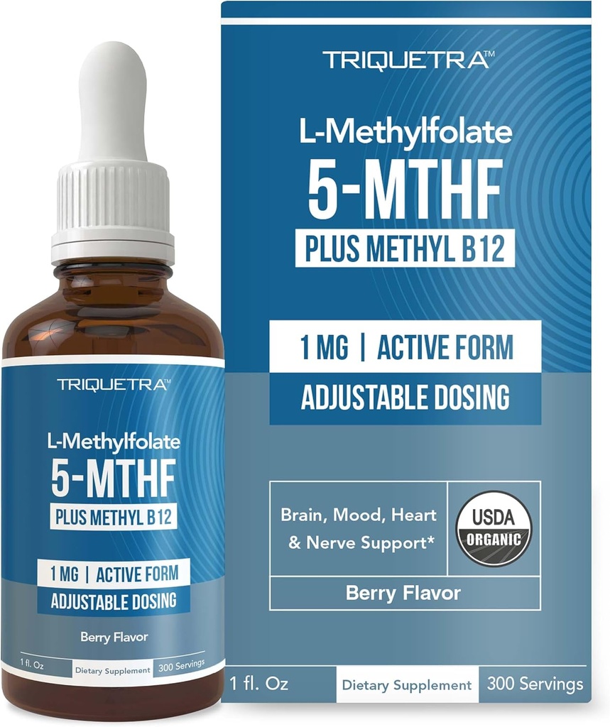 Methyl Folate 1000 mcg + Methyl B12 Coate – Metabolical hoạt động Form 5-MTHF, Brry Flavor, Sublingal Form – Mood, Cognation, Methyation, Pregnancy (1oz)