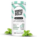 Wonderbelly Antacid, Effective Heartburn and Instant Acid Indigestion Relief, Extra Strength Chewable Tablets, 1000 mg Calcium Carbonate, No Talc or Dye, Sweet Mint, 120 Count
