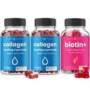 NutraChamps Complete Hair, Skin & Nails Bundle - Biotin, Collagen, Keratin & More
