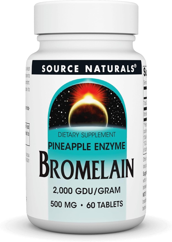 Fonte Naturals Bromelain, 2000 GDU/GRAM, ananas Enzyme, 500 MG - 60 compresse