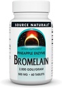 Source Naturals Bromelain, 2,000 GDU/GRAM, 파인애플 효소, 500 MG - 60 정제