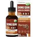 Dong Quai Liquid Supplement for Women, Angelica Sinensis Root Extract Tincture Support Menopause & PMS Relief, Hot Flashes, Herbal Blend Drops with Red Clover Fenugreek. 2oz