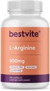 BESTVITE L-arginin 500 mg (240 kapsler) - Ingen magnesiumstearat - Ingen silikondioksid - Ingen fyllstoffer - Ikke GMO - Glutenfri