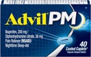 Advil PM Pain Reliever and Nighttime Sleep Aid, Pain Medicine met Ibuprofen for Pain Relief and Diphenhydramine Citrate for a Slaaphulp - 40 Coated Caplets
