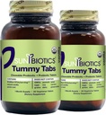 SUNBIOTICS Tummy Tabs - Tablete probiotice și prebiotice masticabile cu 18 miliarde de CFU de 4 tulpini probiotice pentru Flora Bună Gut, Sistemul imunitar, și echilibrat Microbiom - Vanilie, (Pachet de 2)