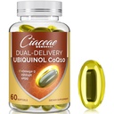 Ubiquinol CoQ10 600 MG Softgels with Omega-3 & Shilajit & PQQ, Advanced Dual-Delivery Coenzyme-Q10, Active CoQ10 Ubiquinol Supplement for Fertility, Antioxidant, Heart, Brain & Energy, 60 Servings