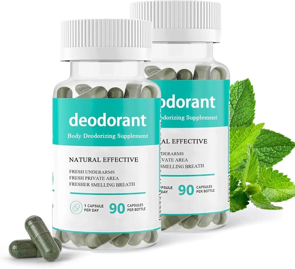 תוספי הגוף Deodorizing, Body Deodorant תוסף, Chlorophyll Deodorizing קפסולות, 90 קפסולות (2)