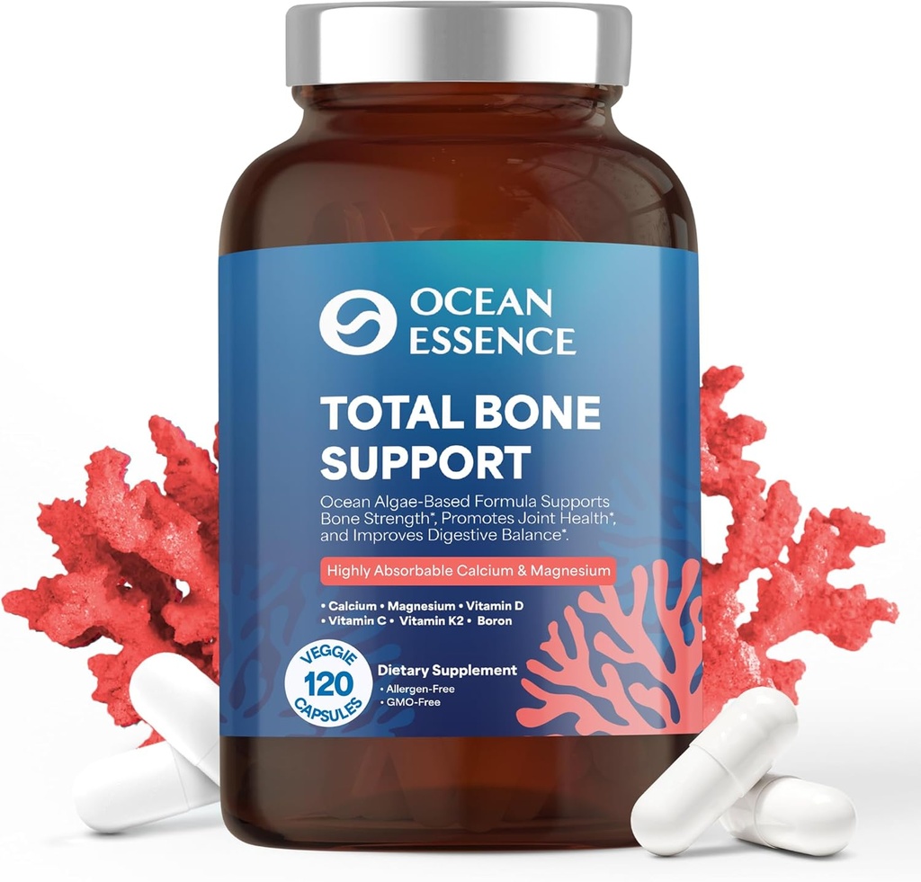 OCEANZIC total Implementació de Bone - Càlcul d'Algae suplementari per donar suport a la densitat Bone i força - per a homes i dones 35+ - 120 Calciles Natural - vitamines per a la salut animal