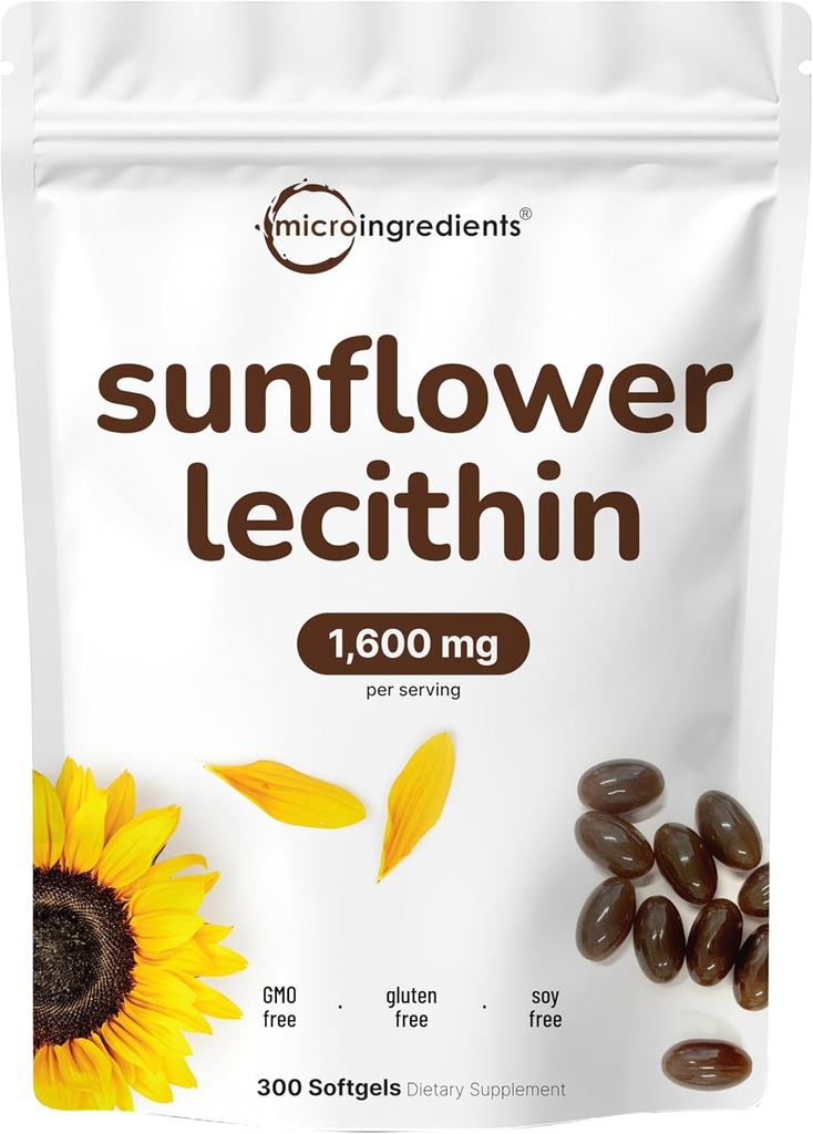 Micro Ingrediencie Slnečnica Lecitin 1,600mg Per Serving, 300 Softgels 