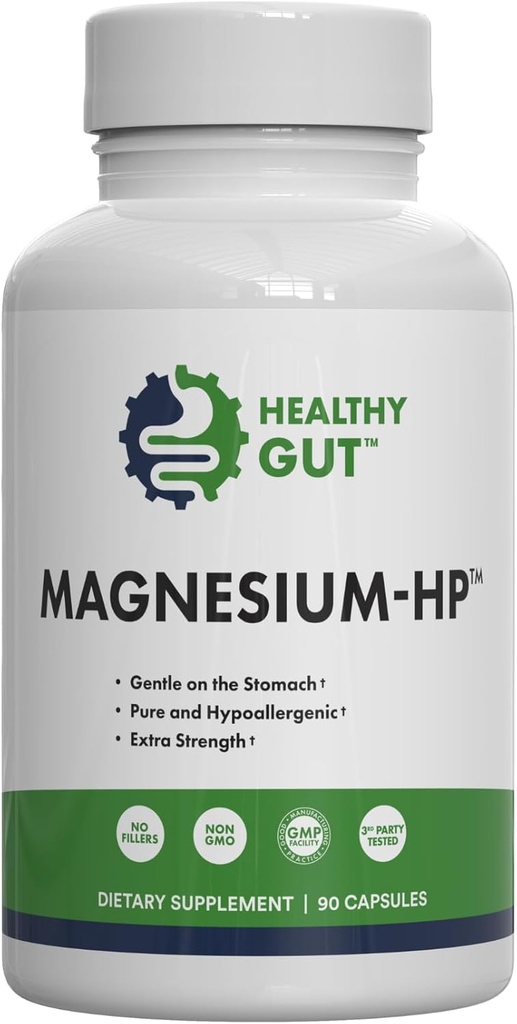 Healthy Gut Magnesium-HP s Ultra Pure Glycinate with Zero Fillers | 180 mg Magnesium Glycinate s 90 Servings