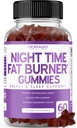 Night Time Fat Burner Gummies (60 Count) Pisu galera eta metabolismoa - Sugar-Free - Delicious Raspberry Flavored Melatonin Supplement Gummies - Vegan Safe - Hirugarren Party Tested - Estatu Batuetan egina