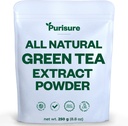 Purisure Grüner Tee Extrakt | Pulverierter Tee aus Premium Grün Blatt | Unsweetened Vegan Tee für Latte & Smoothie Rezept | All-Natural Antioxidans Grüner Tee Pulver mit EGCG & Polyphenole | 500 Servierungen
