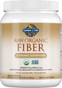 Garden of Life Rawic Fiber Powder, 30 Servings, 15 Jigns Organic, Probiotics, Omega-3 ALA, 4g Soluble Fiber, 5g Insluble for Regularity, Psylliver