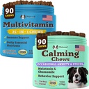 Natural Dog Company Multivitamin and Calming Supplement Bundle, Daily Nutrients and Anxiety Relief for Dogs, Support Joint Health, Skin & Coat, Reduce Stress from Noise & Travel, Essential Vitamins