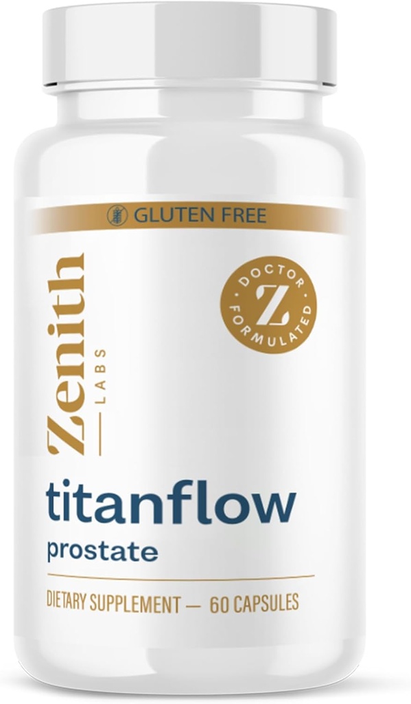 Zenith Labs - TitanFlow - Prostate добавки за мъже - с масло от тиквено семе в подкрепа на урината и простатното здраве