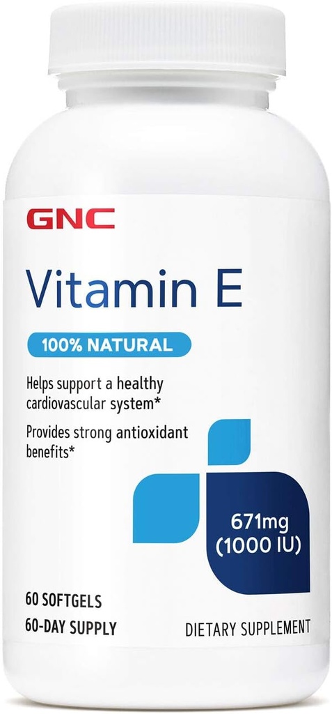 GNC Vitamina E 100% natural 1000IU - 60 Softgels