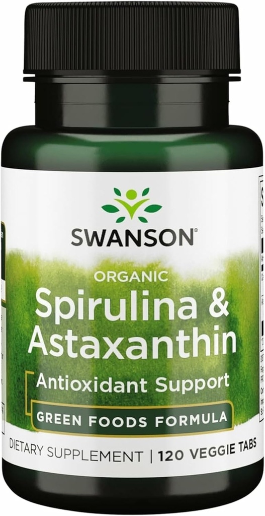 Swanson Organic Spirulina & Astaksantin 120 Veg Tabs