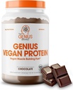 Genij Vegan Protein Powder, Čokolada - Rastlinsko-nasičeni Muscle Building Shake za moške in ženske - Pea & Bunny Protein Virs - naravno aromatizirani in sladkani - Mlečni in laktozni prosti