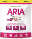 Designer Wellness, Aria, Women's Wellness Low Calorie Vanilla Protein Powder med Biotin, Vitamin C och Organic Aloe, Vanilla Blossom, 1,85 Pound