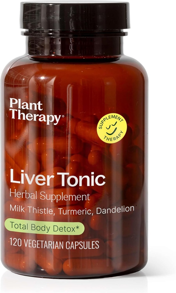 Plant terapi Lever Tonic Herbal Supplement Kapsler, Understøtter leverfunktionen, Afgiftning for optimal sundhed, naturligvis øger energi niveauer, 120 Vegetariske Kapsler (4 måneders forsyning), Lavet i USA