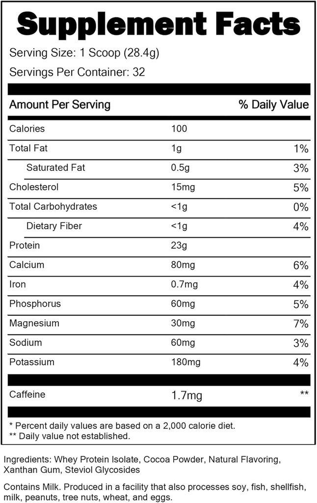Porties Master CFM Wei Isolaat Proteïnepoeder, 2 LB, 23g Low Carb, Low Fat, Cold-Processed, Fast Absorbing, Muscle Growth & Recovery Ondersteuning (Chocolate Brownie)