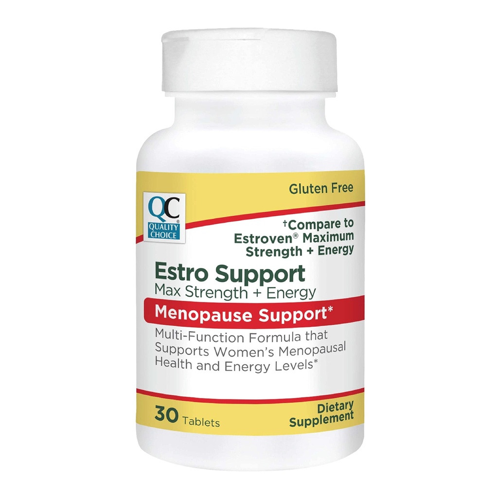 Quality Choice Estro Support Max + Energy Tablets Menopause Support 30 Count