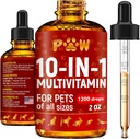 Cat Multivitamin – Vitaminer B, C og D3 i flytende form – 10 i 1 hundevitaminer og kosttilskudd for å hjelpe med Allergier & Utis – Kattvitaminer for hud- og kokepleie – Glukosamin for HIPS & Joints – 2 Oz