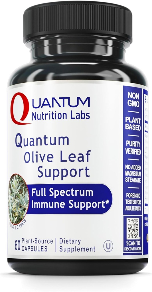 QNL Quantum Olive Leaf Support - Organic Olive Extract Capsules - Kişilər və Qadınlar üçün Heart Health Supplement - Yetişkin üçün Daily Immune Support - 60 Bitki-Source Capsules