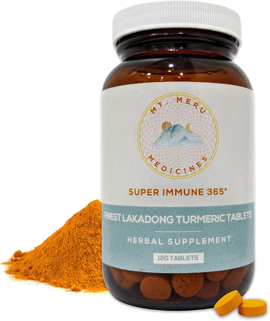 Turmeric Tablet Supplement - mit High-Curcumin Lakadong Turmeric mit Schwarz-Pepper - Gesundes Herz, & Gesundes Immunsystem - 120 Vegan Tabletten