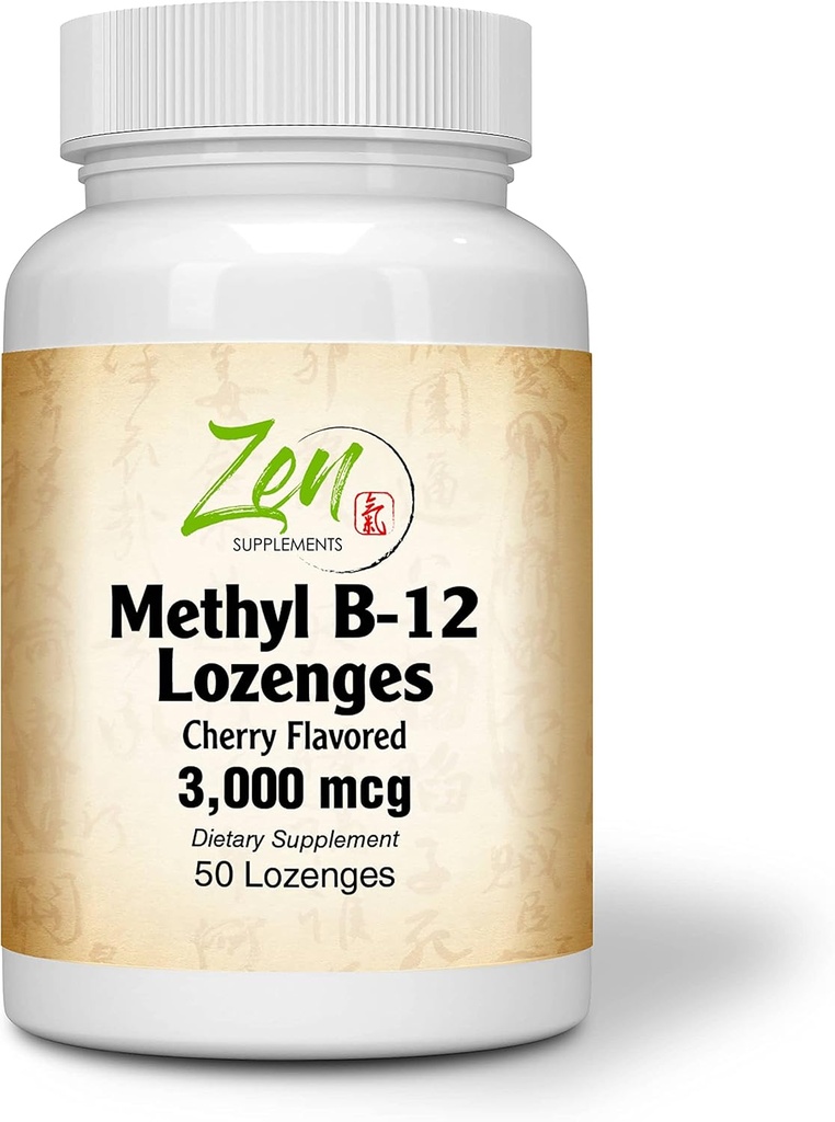 Methyl Vitamin B-12 Supplement - med vitamin B6, Folate, Biotin - Support Cardiovascular Health, Healthy Immune System, Brain & Nerve Function - 50 Lozenges
