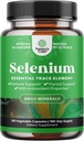 Yeast Free Selenium 200mcg 캡슐 - 면역 산화 및 Thyroid 지원 필수 추적 무기물 - Vegan Non-GMO 글루텐 무료 및 미국에서 만든 (100 인분)