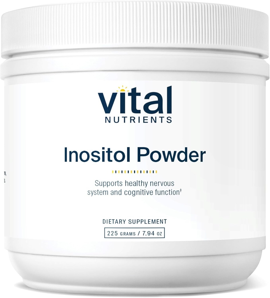 Vitale næringsstoffer Inositol pulver | Myo Inositol Supplement for kvinner og menn | støtter energi, nervesystem, metabolisme og ovarian funksjon * | Vegan, Gluten, Dairy, Soya Free | 56 Services