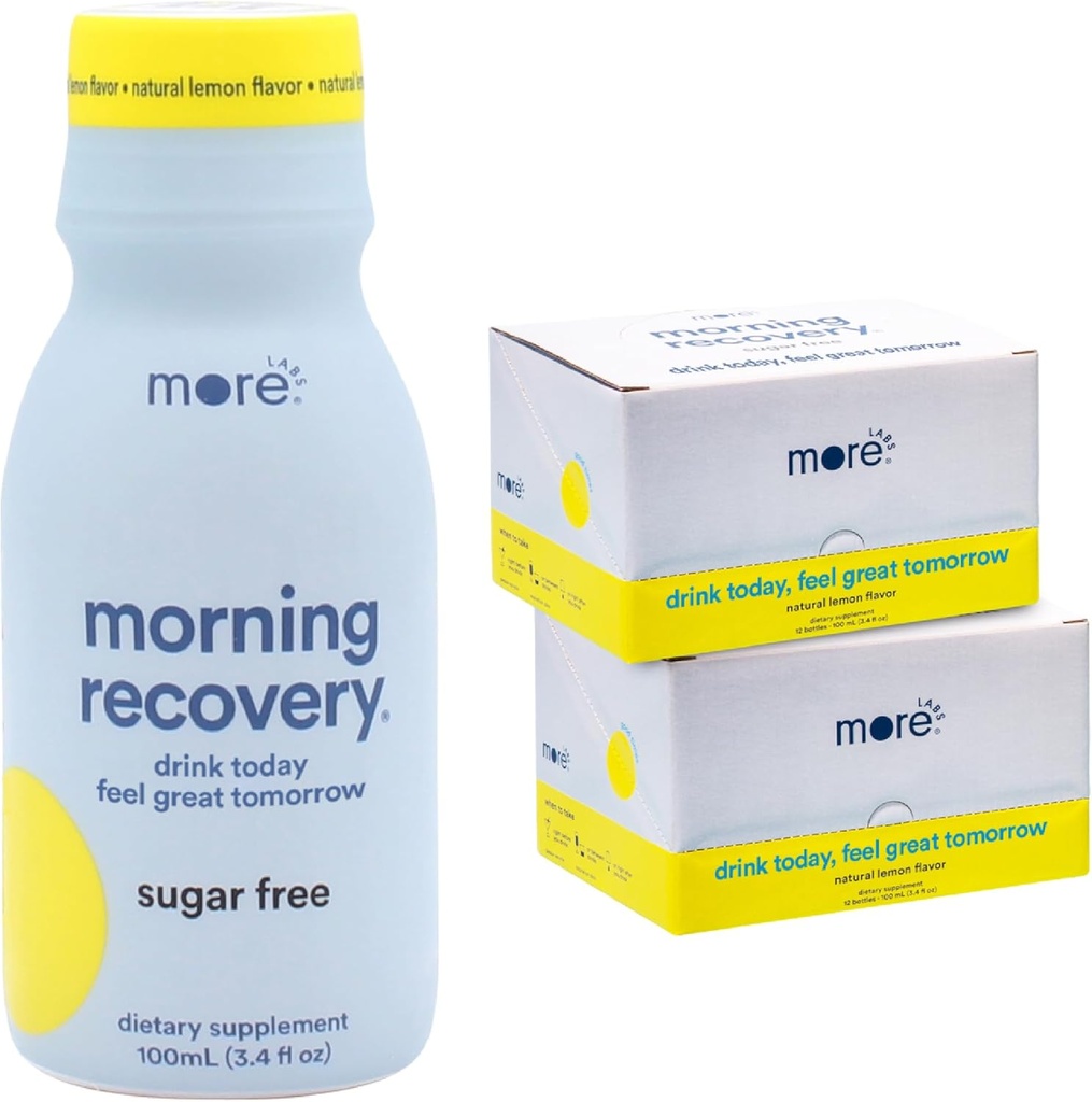 Morning Recovery Electrolyte, Milk Thistle Bea Formulare proprie pentru a hidrata în timp ce bea, extrem de solubil lichid DHM, Non OMG, Vegan, Gluten-Free, Zahar-Limon, Pachet de 24