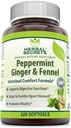 Herbal Secrets Peppermint Ginger & Fennel 120 Softgels (Non-GMO) - Supports Digestive Functions* - Promotes Vitality*- Helps to Sooth Upset Stomach*
