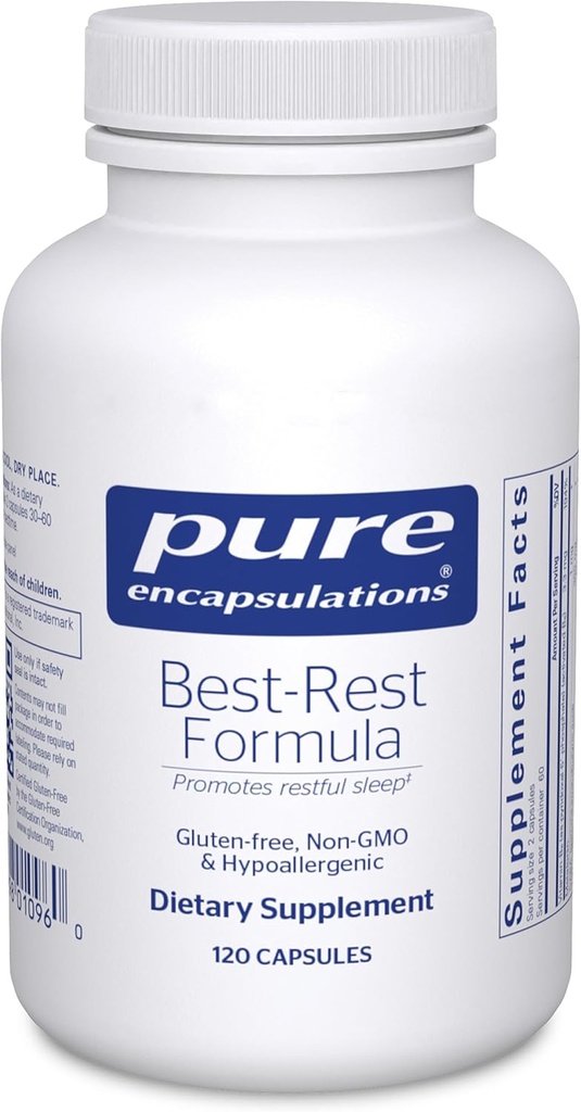 Pure Encapsulations Best-Rest Formula - Podpora Restful Sleep - pre Relaxáciu - Restful Sleep Supplement - Non-GMO & Vegan - 120 Kapsule