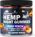 Hemp Gummies Night Time, High Potency Nap Gummies, Paz e Relaxación, Peach Ring Gummy Bear Edibles, Good Mood, Calm Bedtime-Gomitas para Dormir, Natural Hemp Oil-Made en Estados Unidos