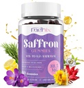 Saffron Gummies 88.5 mg dengan Magnesium, Max Strong Saffron Suplemen dengan St John 's Wort, GABA, Rhodiola, Rosemary & Passion Flower Extracts for Mood, Focus - 60 Servings