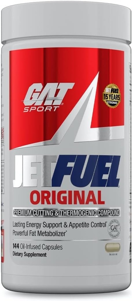 GAT SPORT JetFuel Original - Weight Loss Supplement, Energy Booster, Fat Burner, Appetite Suppressant (144 Kapseln)