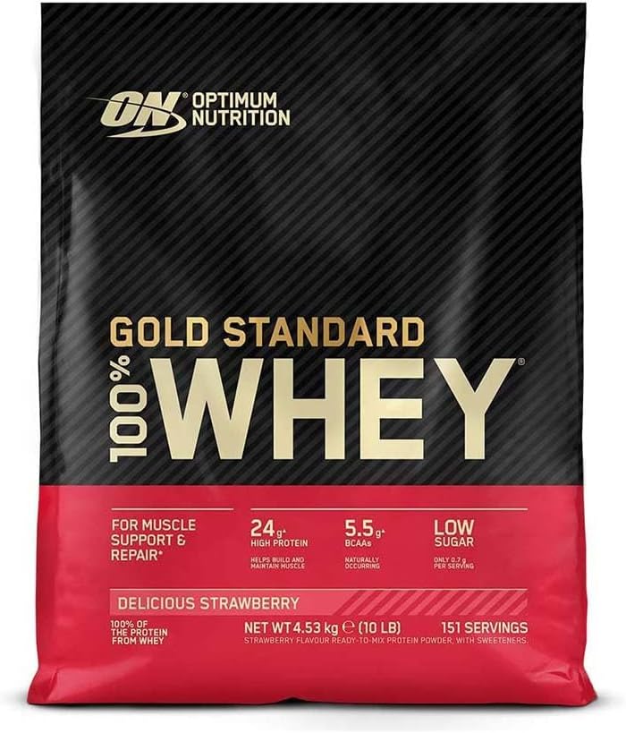 Optim Nutrition Gold tiêu chuẩn 100% Whey Protein Powder, Vanilla Ice Kem, 10 đô (Packing May Vary)