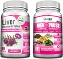 GreeNatr Synergic Bundle - Herbal Menopauza Support Complex for Hot Flash, Night Sweats & Mood Swings Relief Plus Total Liver Revitalization with our Synergistic Life Cleanse