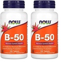 NOW Supplements, Vitamin B-50 mg, Energy Production*, Nervous System Health*, 100 Tablets (Pack of 2)